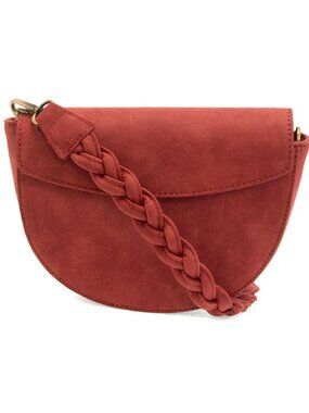NWT Joy Susan Luna Crescent Crossbody with Braided Handle Rust Purse